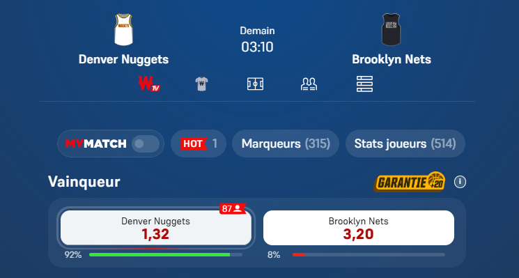 Denver Nuggets vs Brooklyn Nets