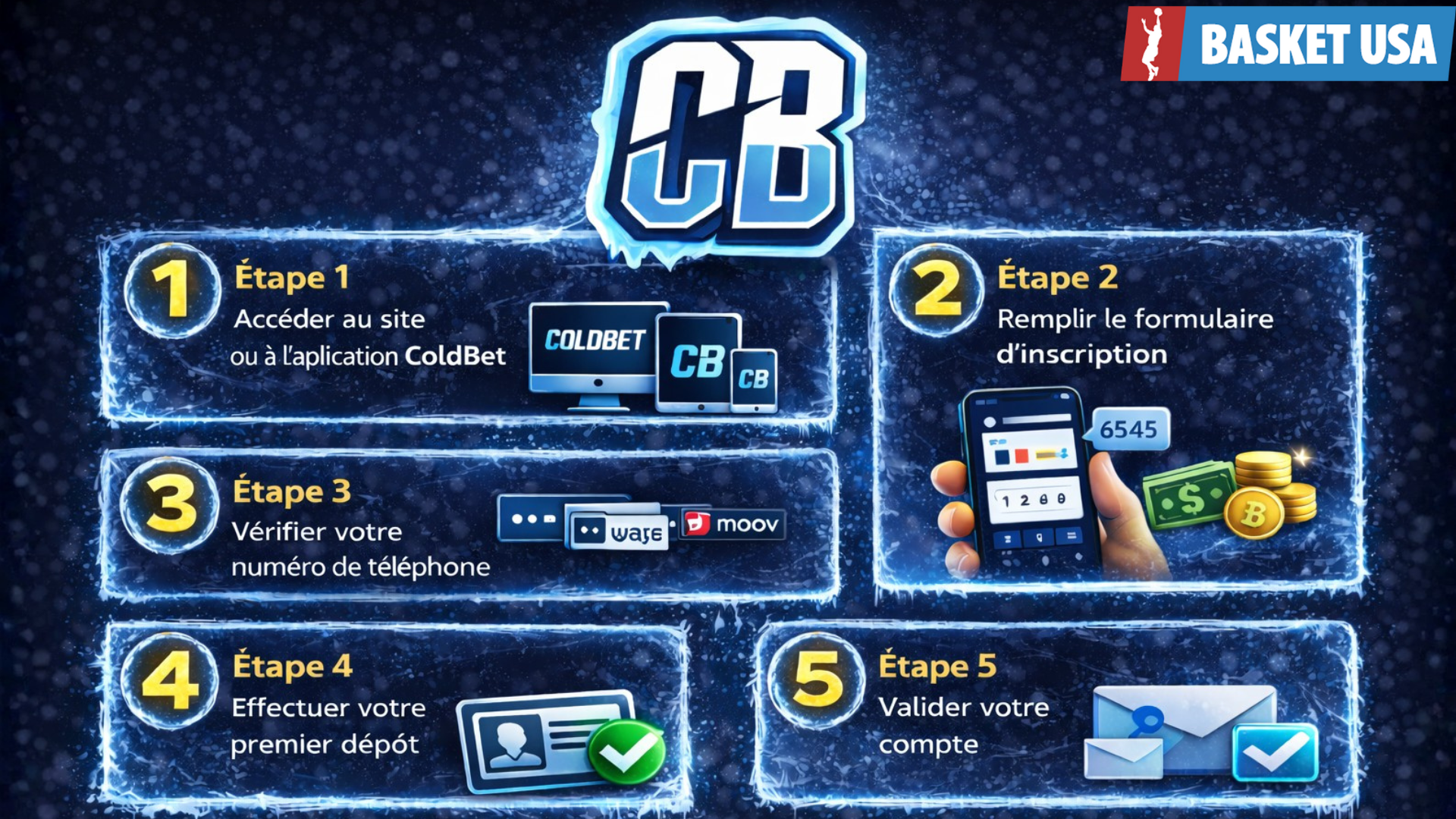Inscription Coldbet : étapes pour créer un compte et activer le bonus COLDBASKET.