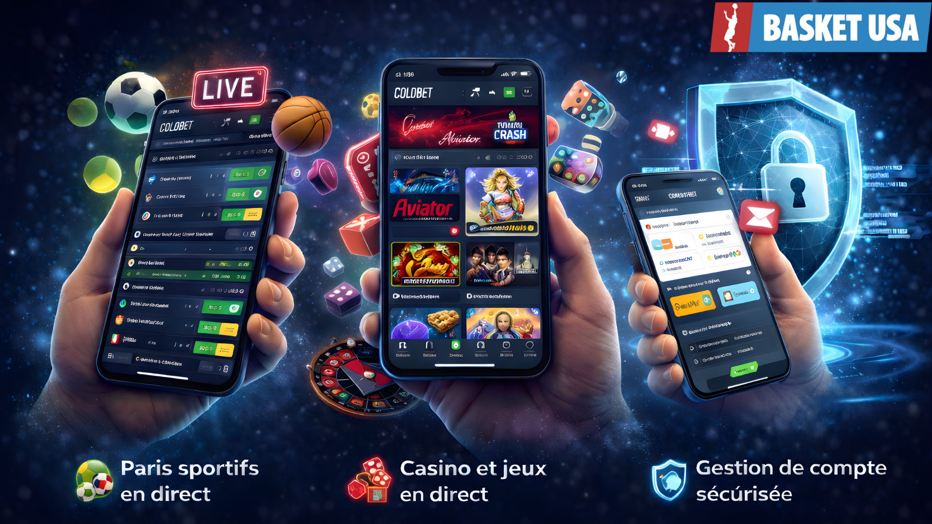 Fonctionnalités de l'application mobile Coldbet : paris sportifs, casino live et jeux exclusifs