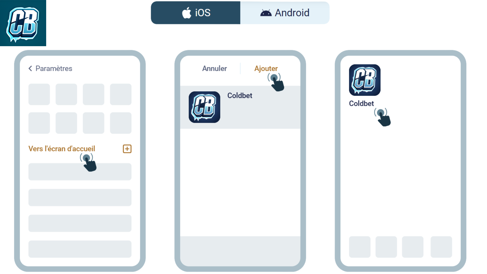 Installer la PWA Coldbet : méthode sans téléchargement pour Android et iPhone.
