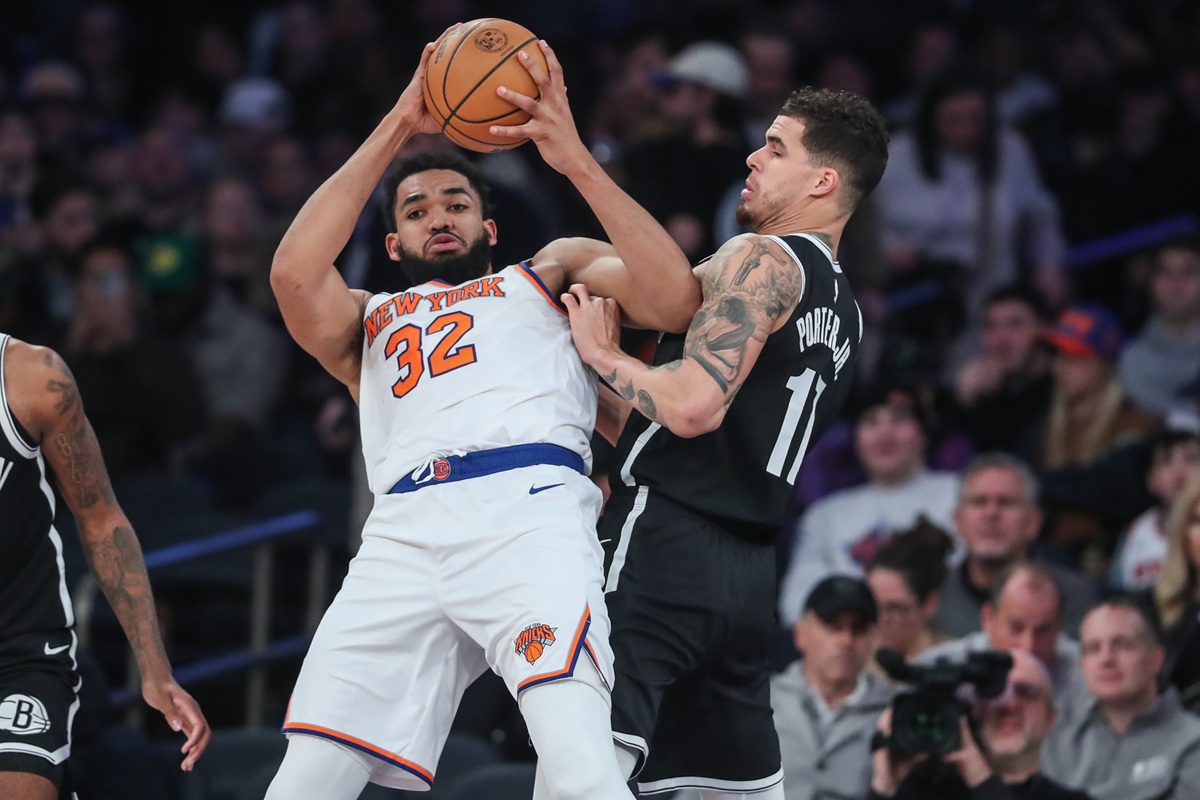 Karl-Anthony Towns (Knicks) face à Michael Porter Jr