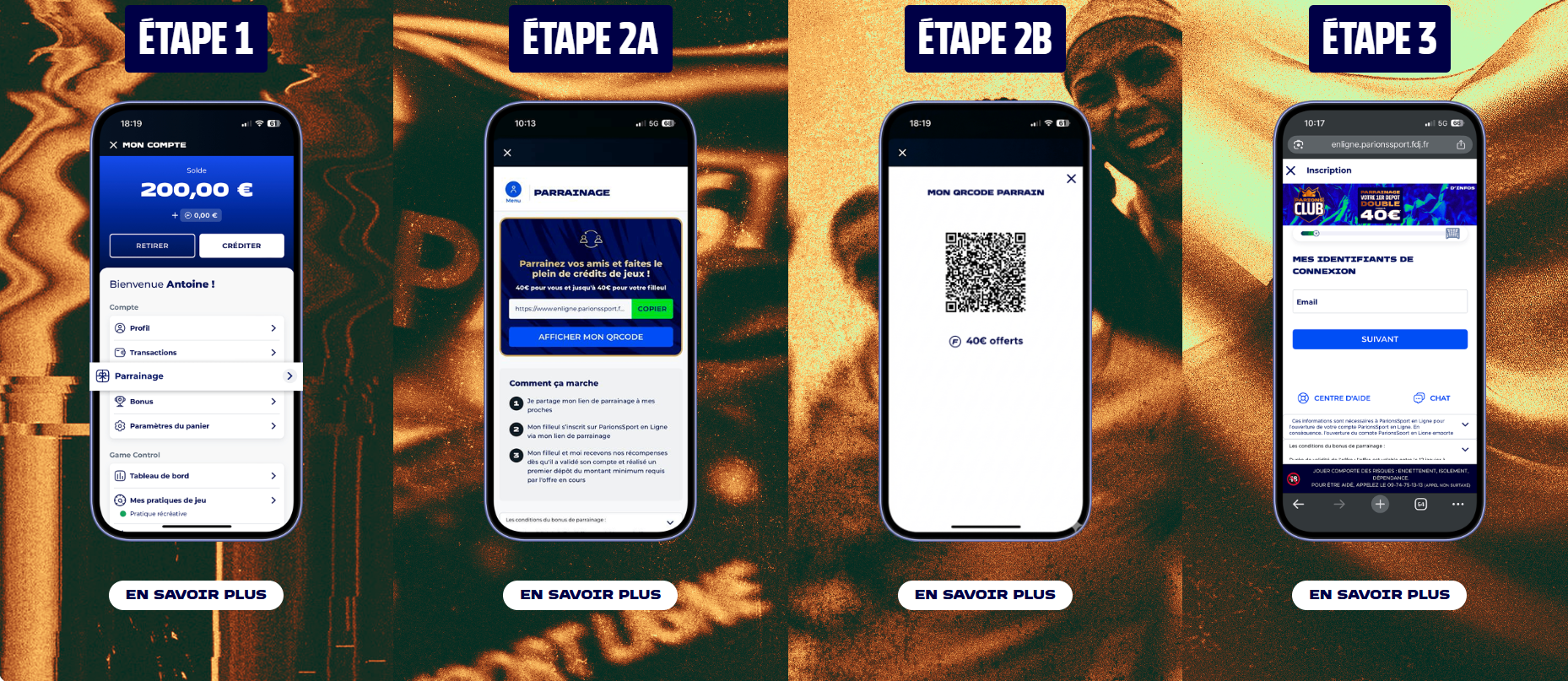 étapes offre parrainage parions sport