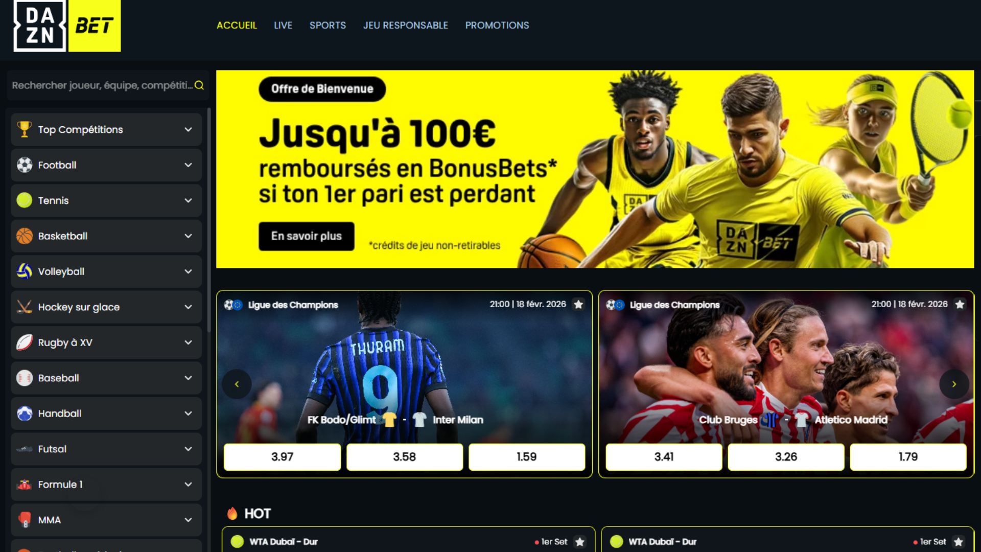 DaznBet est le dernier bookmaker arrivée en France
