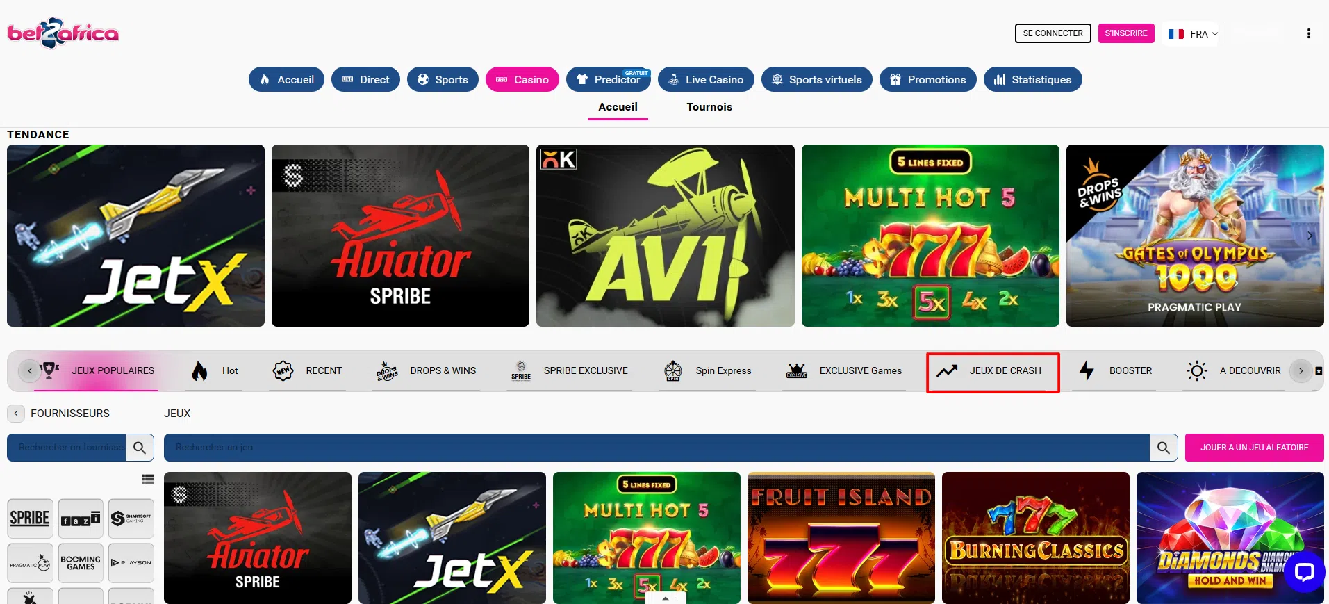 Jeux casino crashgame bet2africa